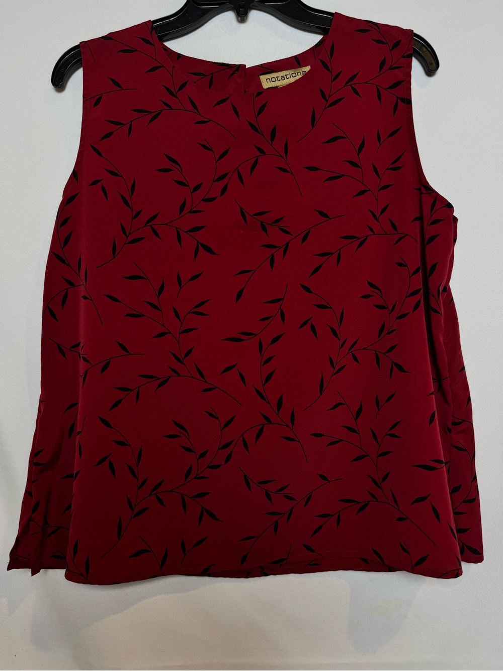Notations Red Sleeveless Leaf-Print Camisole XL